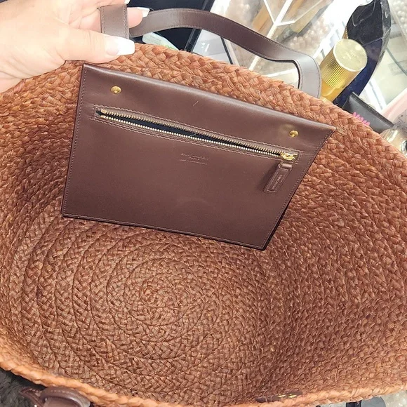 Saint Laurent Panier Bag in Raffia - Picture 3 of 7